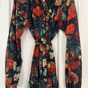 Ivy City Co Vibrant Floral V-Neck Dress